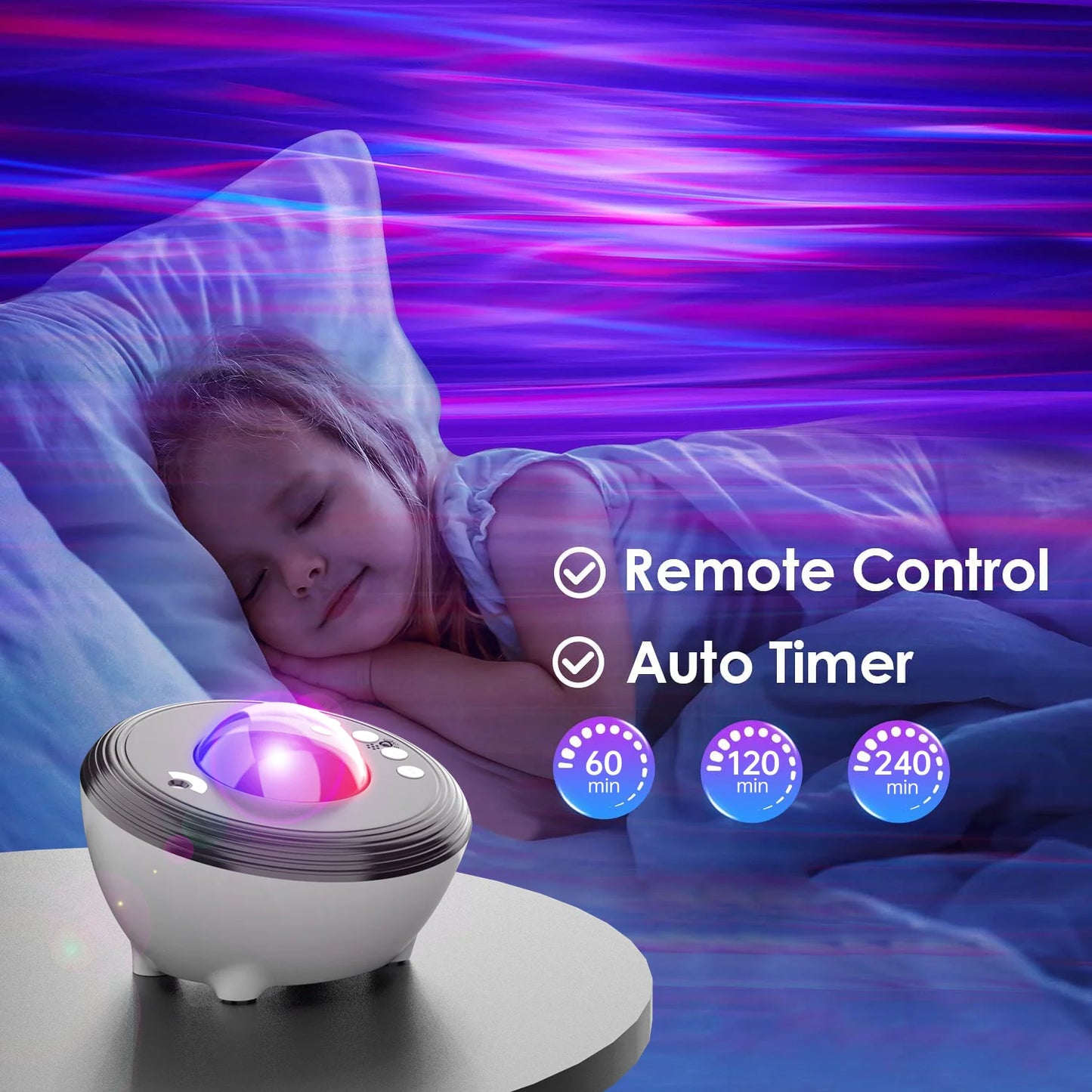 Star Projector LED Aurora Projector Bluetooth Speaker Night Light White Noise Galaxy Projector For Bedroom Kids Decoration Home
