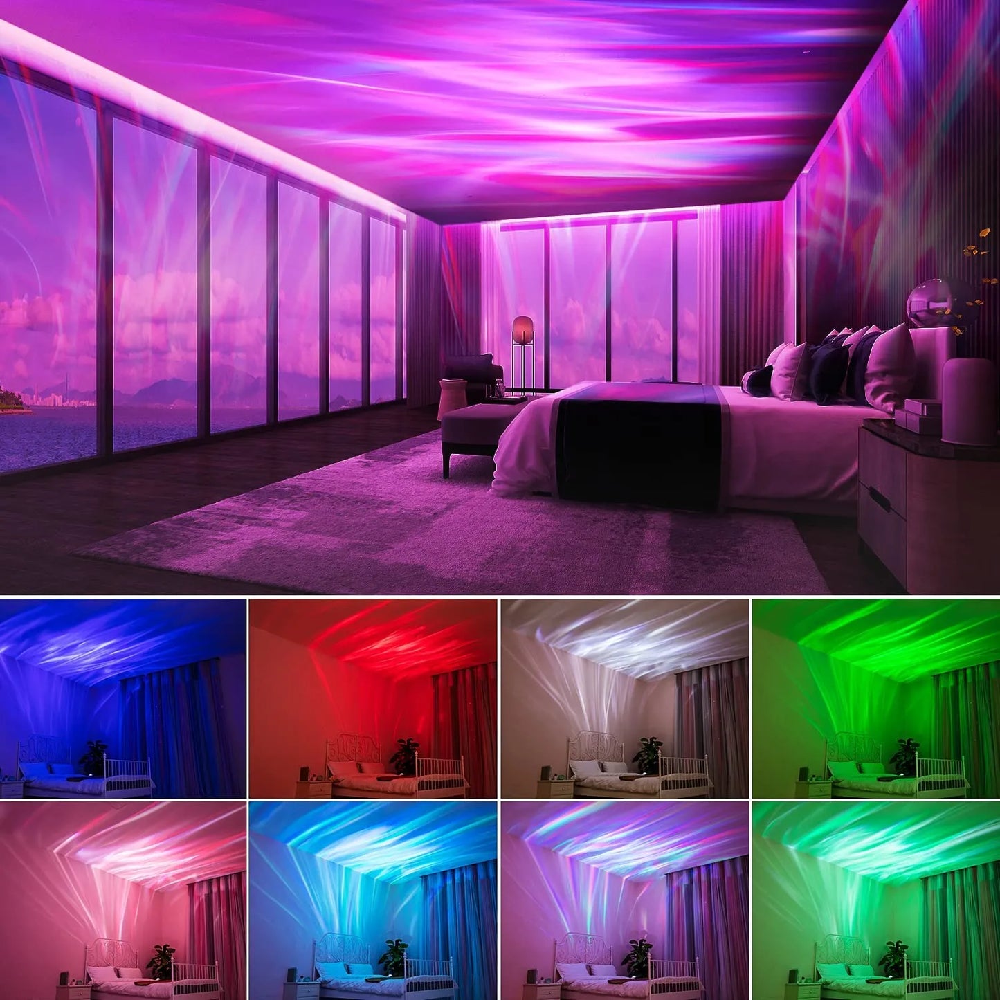 Star Projector LED Aurora Projector Bluetooth Speaker Night Light White Noise Galaxy Projector For Bedroom Kids Decoration Home