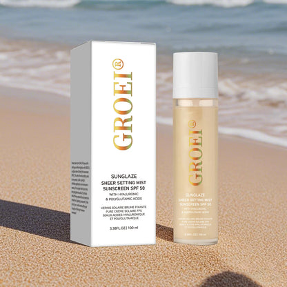"GROEI" 100ml  SPF 50 Sunscreen Setting Spray Sheer Setting Mist Sunscreen Spray Facial  Skin Care Lightweight & Non-Greasy