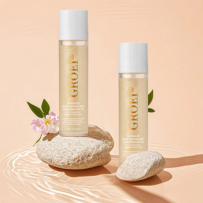 "GROEI" 100ml  SPF 50 Sunscreen Setting Spray Sheer Setting Mist Sunscreen Spray Facial  Skin Care Lightweight & Non-Greasy